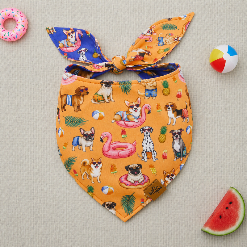 Pool Pawty Reversible Dog Bandana