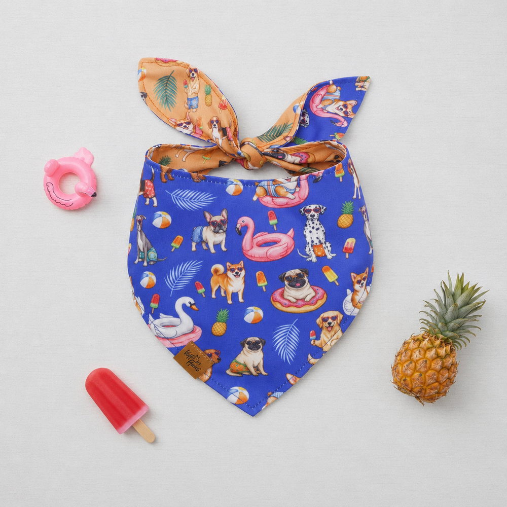 Pool Pawty Reversible Dog Bandana