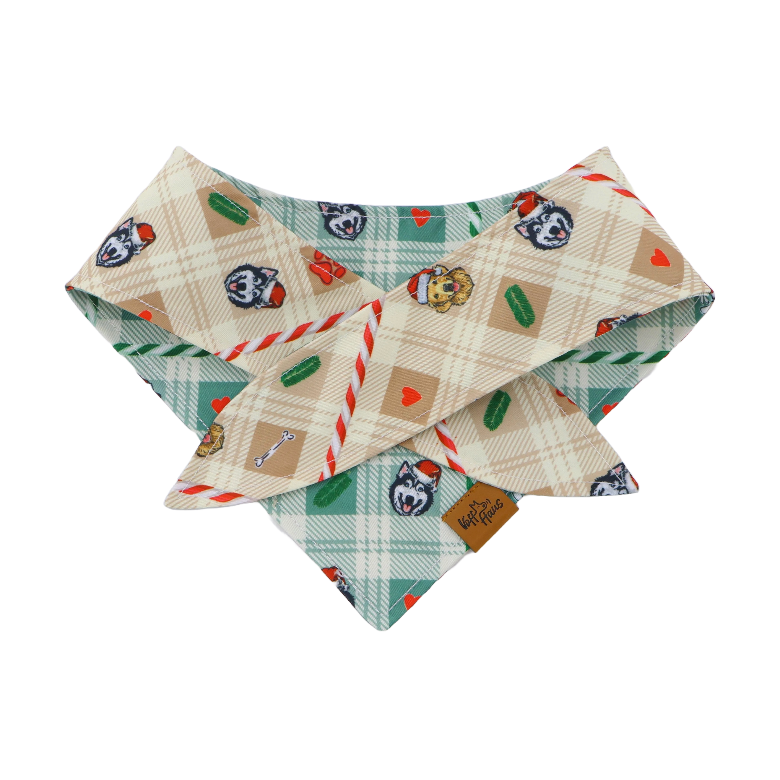 Candy Cane Tails Reversible Dog Banadana