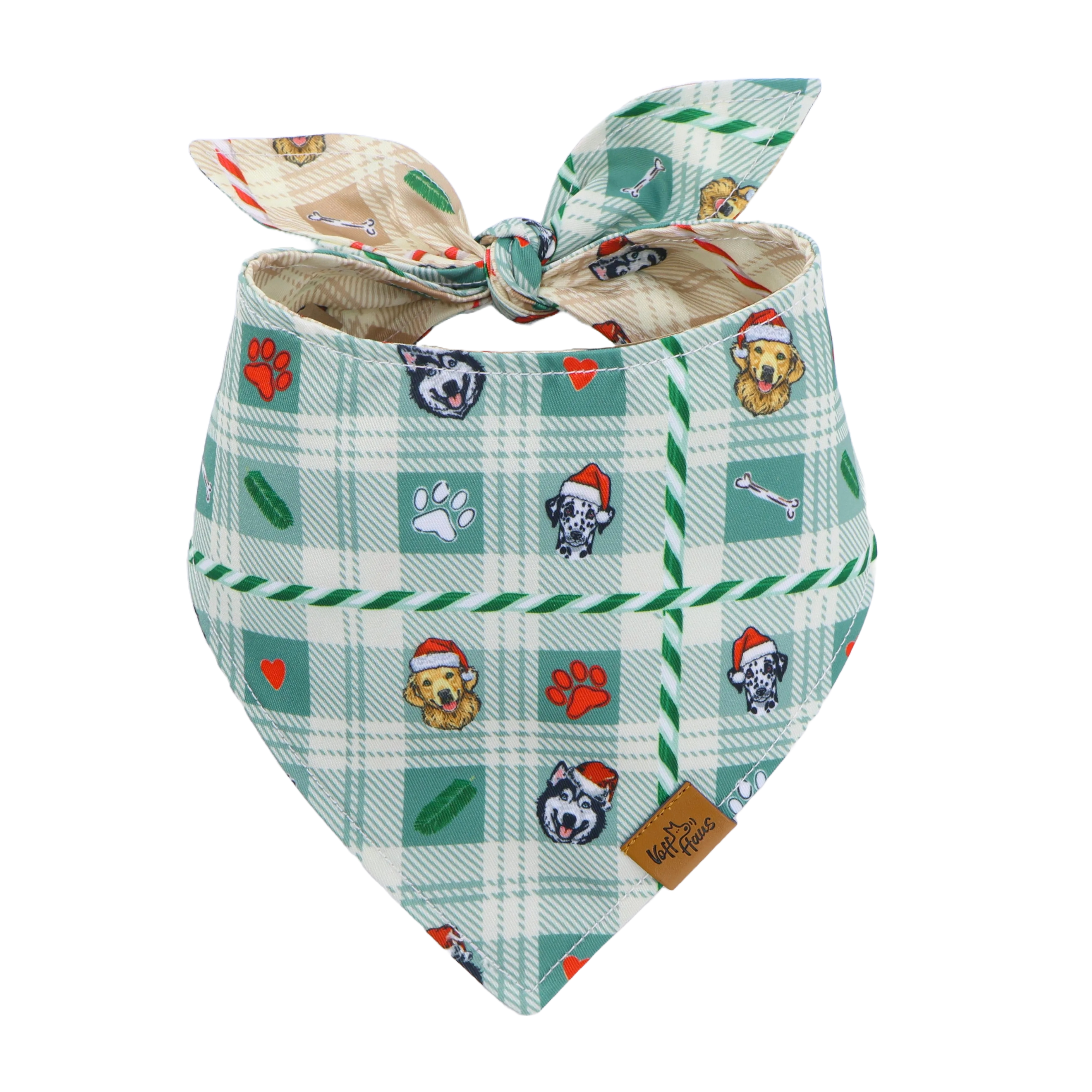 Candy Cane Tails Reversible Dog Banadana