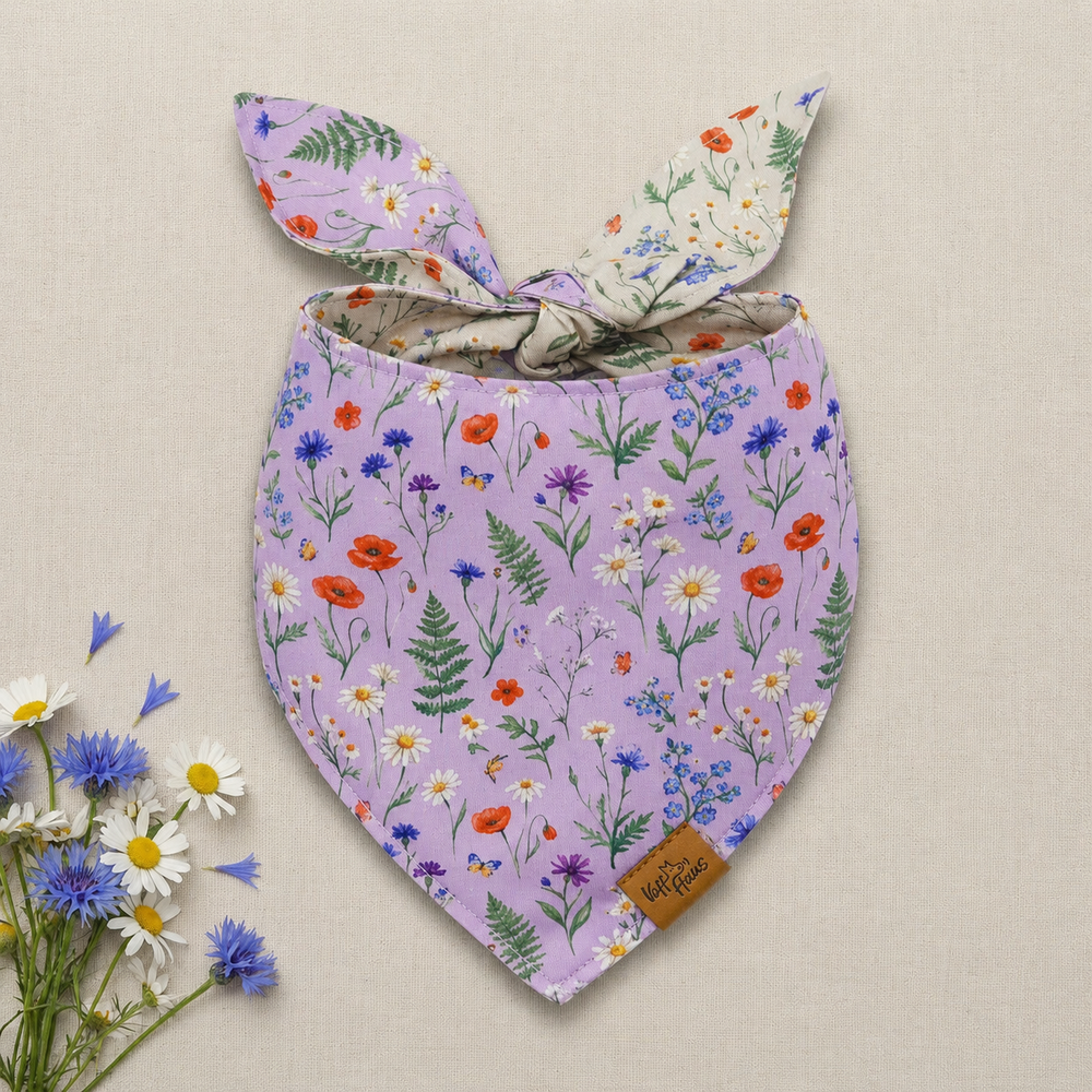 Wildflower Meadow Reversible Dog Bandana