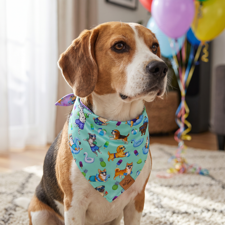 A dog wearing the Mint side