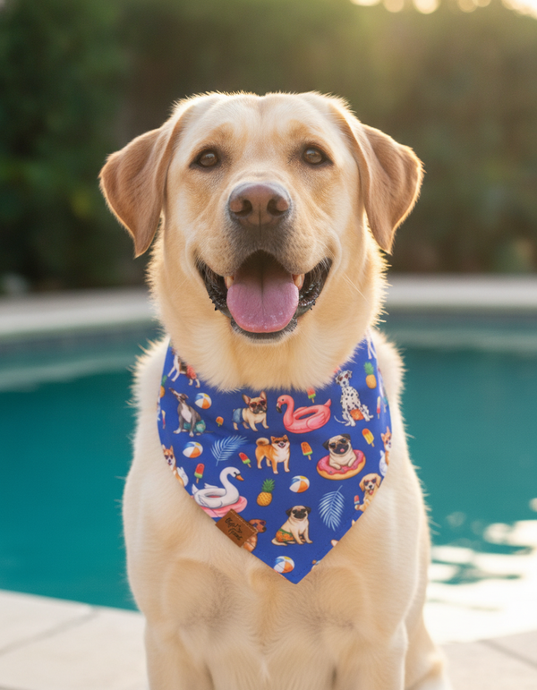 Pool Pawty Reversible Dog Bandana